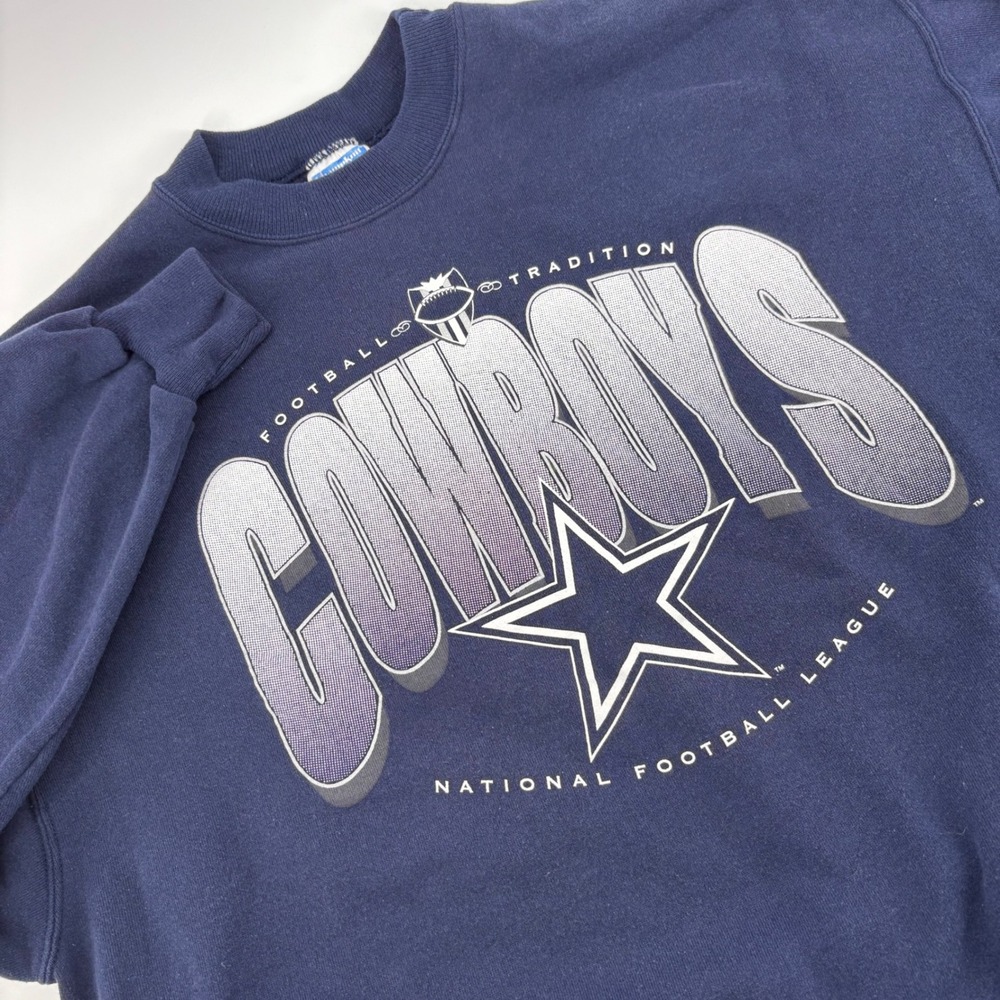 Vintage Hanes Men's XXL Dallas Cowboys NFL Football Tradition Blue‎  Sweatshirt